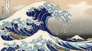 Hokusai “The Great Wave” with motion and sound [upl. by Aicilec637]