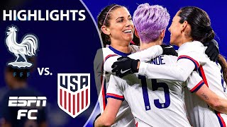 France vs USA Full Highlights USWNT wins with goals from Megan Rapinoe amp Alex Morgan  ESPN FC [upl. by Dulsea]