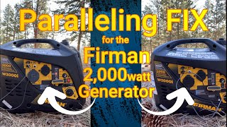 Firman 2000 watt Generator  Paralleling Fix  From Costco [upl. by Mehcanem599]