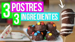 3 Postres con 3 Ingredientes SIN HORNO  RebeO [upl. by Llertnod]