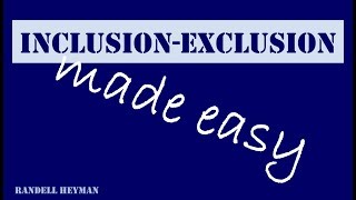 Inclusionexclusion principle made easy [upl. by Fillender]