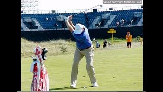 Ernie Els golf swing  Short Iron from the fairway faceon view July 2017 [upl. by Salinas]