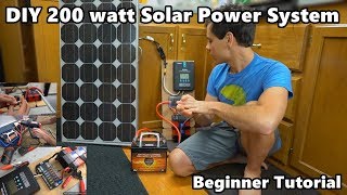 DIY 200 Watt 12 volt Solar Power System quotThe Minimalistquot Beginner Tutorial [upl. by Lenzi]