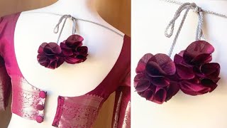 Flowers लटकन making for Blouse at home party wear Blouse लटकन making easy method [upl. by Tristan]