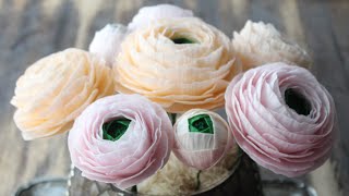 Realistic Sugar Ranunculus Flower Tutorial  Edible Gumpaste  Cake Decorating  Sugar Roses [upl. by Essej770]