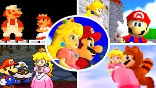 Evolution of Mario rescues Princess Peach 19852017 [upl. by Kcirret323]