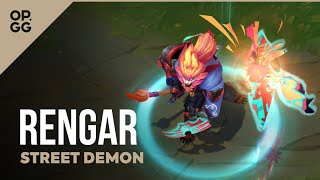 League of Legends Street Demons Rengar OPGG Skin Review [upl. by Oniuqa728]