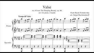 The Sleeping Beauty Waltz Tchaikovsky  Piano 4 Hands Arr Rachmaninoff [upl. by Pantheas]