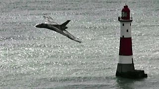 🇬🇧 Vulcan XH558 Beachy Head Cliff Edge Flypasts at Eastbourne Airshow 2015 [upl. by Lovel]