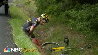 Tony Martin abandons Tour de France after Stage 11 crash in ditch  Cycling on NBC Sports [upl. by Ellekim]