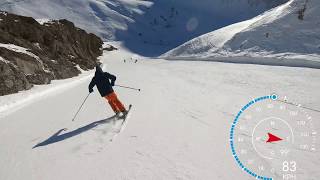 The Sarenne Alpe d’Huez 2019 in 4k skiing over 100 KPH longest black run in Europe [upl. by Modestine]