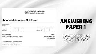 How to Answer ALevels Psychology Paper 1 for AS [upl. by Eiramlirpa562]