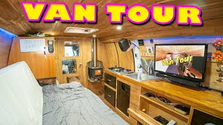 STEALTH VAN LIFE TOUR  Extremely ORGANIZED Cargo Van Conversion [upl. by Zoeller]