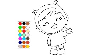 como dibujar y colorear a nina de pocoyo dibujos para niños [upl. by Paapanen]