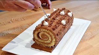 BUCHE DE NOEL MAISON  une recette expliquée pas à pas en vidéo [upl. by Arst893]