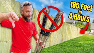 Installing A No Dig Privacy Fence Crazy Fast [upl. by Eatnom]