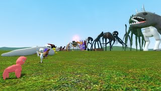 NEW 2021 ALL TREVOR HENDERSON CREATURES SIZE COMPARISON Garrys Mod Sandbox [upl. by Ahsirhcal370]