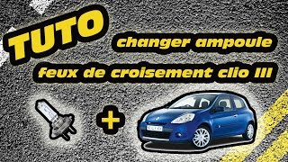 TUTO changer ampoule feux de croisement Clio 3 how to change a clio 3s headlight bulb [upl. by Nairolf]