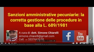 Sanzioni amministrative pecuniarie gestione delle procedure 1882019 [upl. by Barney118]