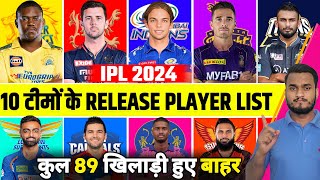 IPL 2024 All Teams Announce Full And Confirm Released Player List In Player Retention [upl. by Irem]