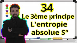 34 Le 3ème principe de la Thermodynamique  lentropie absolue S° [upl. by Bolan]