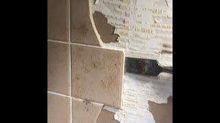 DIY  How to remove ceramic tiles off drywall [upl. by Gazzo]