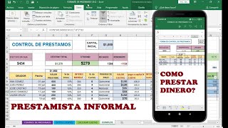 Como Prestar Dinero y ganar Intereses Prestamista Informal Control de Prestamos [upl. by Nylatsyrk]