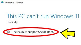 Fix This PC cant run Windows 11  The PC must support Secure Boot Legacy BIOS Mode to UEFI [upl. by Terra]