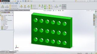 SolidWorks tutorial How to use Linear Pattern tool [upl. by Mosera]