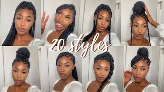 20 WAYS TO STYLE KNOTLESS BOX BRAIDS EASY Tosin Tee [upl. by Lezah]