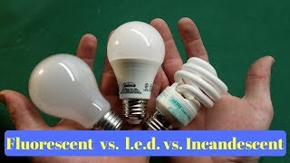 Fluorescent vs LED vs Incandescent Light Bulbs [upl. by Gualterio828]