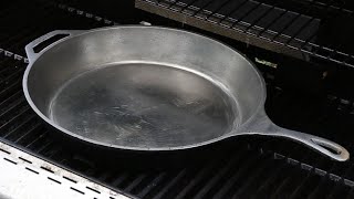 Smoothing and reseasoning a new cast iron pan [upl. by Aisiat534]