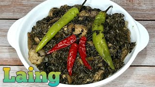 THE BEST LAING RECIPE  Paano Lutuin Ang Laing Na Walang Kati [upl. by Jereld540]