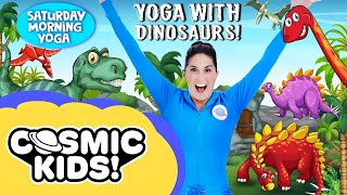 Kids Yoga with Dinosaurs 🦖  Dinosaur Videos for Kids  Cosmic Kids [upl. by Nauqad]