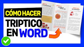 Como hacer TRIPTICO EN WORD 2019 2016 2013 ✅  Brochure o Folleto 001 [upl. by Okia]