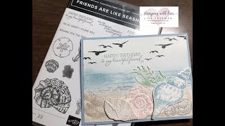 Stampin Up Friends are Like Seashells Beach Scene [upl. by Omari]