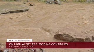 On high alert as flooding continues in Breathitt CountyJackson [upl. by Soilisav683]