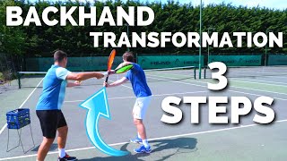 Tennis One Handed Backhand Transformation  3 Steps To The Perfect ATP Modern Backhand [upl. by Saimerej]