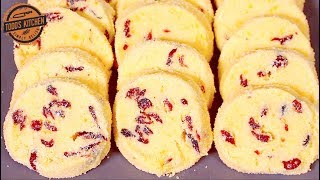 How to make CRANBERRY SHORTBREAD COOKIES  recipe [upl. by Acinoj454]