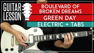 Boulevard Of Broken Dreams Electric Guitar Tutorial 🎸 Green Day Guitar Lesson TABS  Solo [upl. by Annyahs]