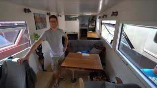 Wohnung weg und frei Nils lebt im komplett selbstgebauten Wohnmobil 11m Vanlife Design Qualität [upl. by Yetty]