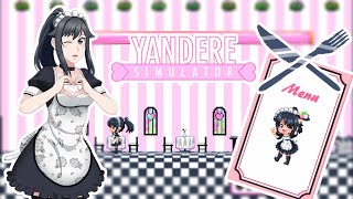 Im working at Maid Cafe Easy Normal amp Hard  Yandere Simulator [upl. by Ayanal]