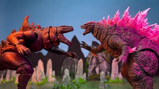 EVOLVED GODZILLA vs ZILLA an epic battle stop motion [upl. by Burkhard]