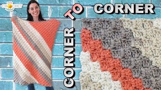 C2C Corner To Corner Baby Blanket  Rectangle Crochet Pattern amp Tutorial [upl. by Tennes668]