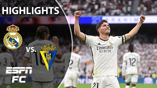 Real Madrid vs Cádiz  LALIGA Highlights  ESPN FC [upl. by Dacie541]