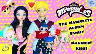 Marinette Adrien Married Family LOL Families  McDonalds Miraculous Ladybug future Season 2 Ep [upl. by Emelin]