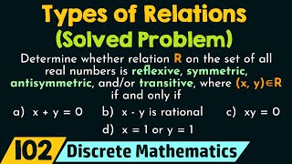 Types of Relations Solved Problem [upl. by Llen555]