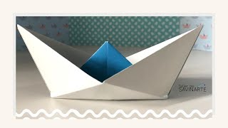 Cómo hacer un BARCO de papel  Origami Boat that floats  Tutorial [upl. by Legim]