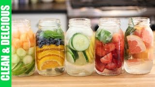 5 Refreshing Fruit Infused Waters  Clean amp Delicious [upl. by Arakat]