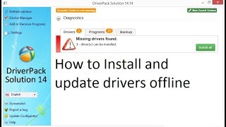 How to Install and Update drivers offline using DriverPack Solution [upl. by Porte428]